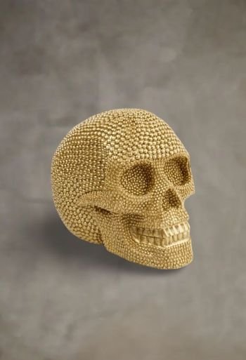 Gold Studded Skull Ornament