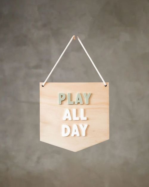 Play All Day Kids Room Sign