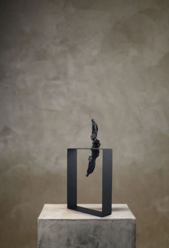 Reflections Frame Sculpture in Black Metal