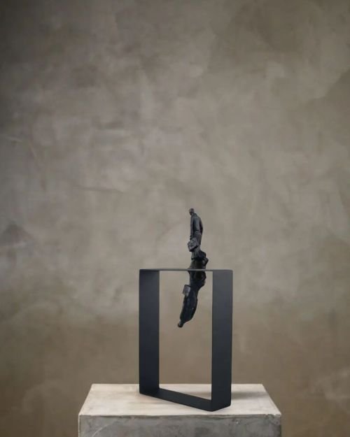 Reflections Frame Sculpture in Black Metal
