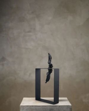 Reflections Frame Sculpture in Black Metal