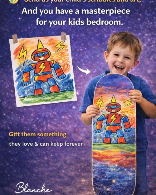 Kids Customised Artwork Skateboard