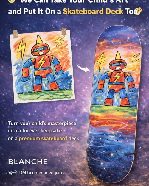 Kids Customised Artwork Skateboard