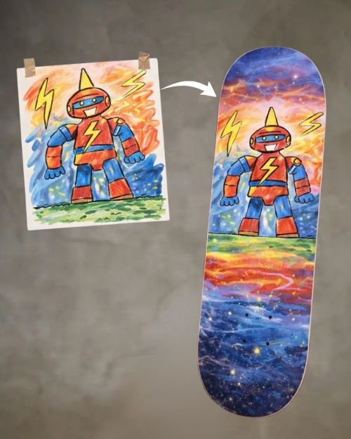 Kids Customised Artwork Skateboard