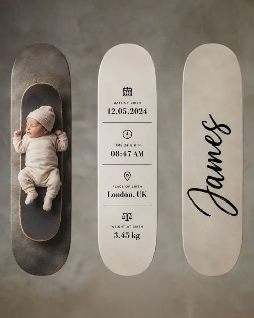 Customised Baby Announcement Skateboards (Set of 3)