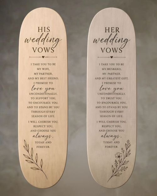 Customised Wedding Vows Skateboard